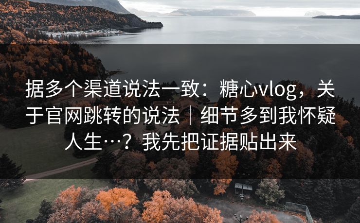 据多个渠道说法一致：糖心vlog，关于官网跳转的说法｜细节多到我怀疑人生…？我先把证据贴出来